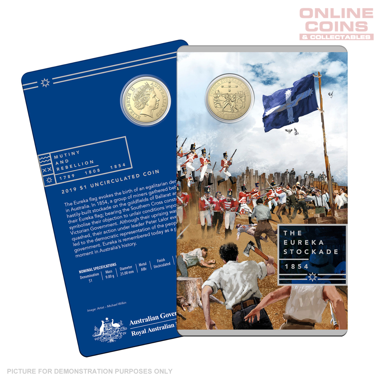 2019 $1 AlBr Uncirculated Carded Coin - Mutiny and Rebellion: The Eureka Stockade